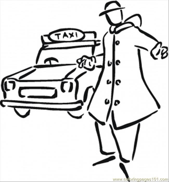 Coloriage et dessins gratuits Taxi stylisé à imprimer