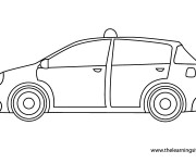 Coloriage Un Taxi &agrave; d&eacute;couper