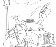 Coloriage Un Taxi dessin anim&eacute;