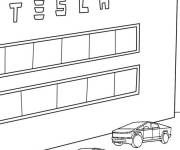 Coloriage et dessins gratuit B&acirc;timent de l'usine Tesla à imprimer