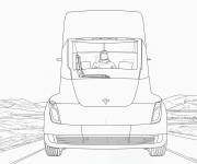 Coloriage Camion &eacute;lectrique Tesla