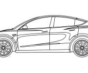 Coloriage Croquis de Voiture &eacute;lectrique Tesla