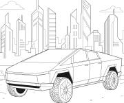Coloriage Cyber Truck Tesla pour enfants