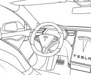 Coloriage Int&eacute;rieur de la Voiture &eacute;lectrique Tesla