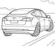Coloriage L'arri&egrave;re de la Tesla Model S