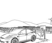 Coloriage L'&eacute;nergie renouvelable de Tesla