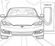 Coloriage La recharge de la Tesla Model S