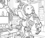 Coloriage Le robot Tesla