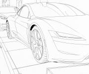 Coloriage Le tout nouveau mod&egrave;le Tesla Roadster