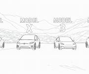 Coloriage Les meilleures voitures Tesla