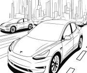 Coloriage Navigation urbaine de Tesla