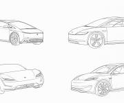 Coloriage Nouveaux mod&egrave;les de voitures Tesla