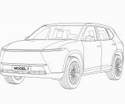 Coloriage Nouvelle Tesla &eacute;lectrique