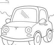 Coloriage et dessins gratuit Petite voiture Tesla kawaii à imprimer