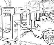Coloriage Super chargeurs Tesla