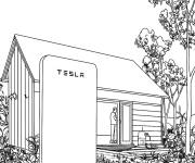 Coloriage Syst&egrave;mes de stockage d'&eacute;nergie modernes Tesla
