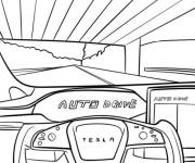 Coloriage Tableau de bord de la Tesla