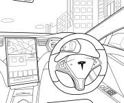 Coloriage Tableau de bord high-tech de Tesla