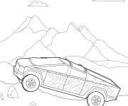 Coloriage Tesla Cybertruck d&eacute;cor&eacute;e