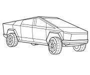 Coloriage Tesla Cybertruck facile