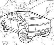 Coloriage Tesla Cybertruck tout-terrain