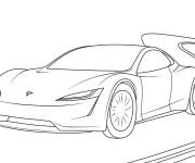 Coloriage Tesla de course