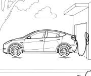 Coloriage Tesla en charge