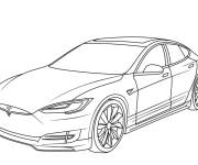 Coloriage et dessins gratuit Tesla en noir et blanc à imprimer