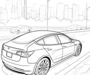 Coloriage Tesla et la conduite autonome en ville