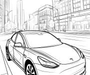 Coloriage Tesla FSD sur la route