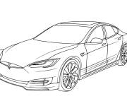 Coloriage Tesla Model S simple