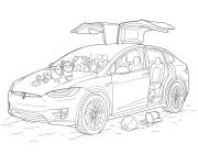 Coloriage Tesla plein des jouets pour la vacances d'&eacute;t&eacute;