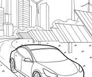 Coloriage Tesla Roadster &agrave; &eacute;nergie renouvelable