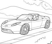 Coloriage Tesla Roadster en d&eacute;tail