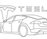 Coloriage et dessins gratuit Tesla Voiture &eacute;lectrique à imprimer