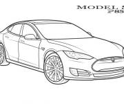 Coloriage et dessins gratuit Tesla Voiture &eacute;lectrique Model S à imprimer