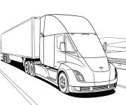Coloriage Transport de marchandises &eacute;lectriques Tesla