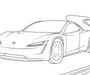 Coloriage et dessins gratuit Voiture &eacute;lectrique en roulant à imprimer