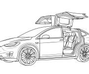 Coloriage et dessins gratuit Voiture &eacute;lectrique Tesla à imprimer