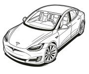 Coloriage Voiture &eacute;lectrique Tesla pour enfants