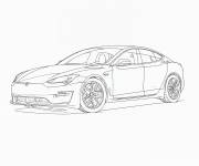 Coloriage Voiture Tesla mod&egrave;le S