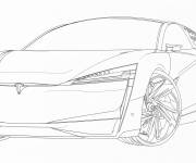 Coloriage Voiture Tesla mod&egrave;le V