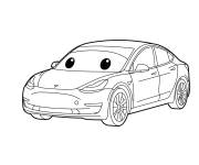 Coloriage Voiture Tesla style dessin anim&eacute;