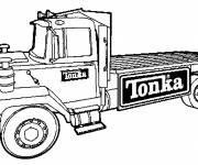 Coloriage et dessins gratuit Camion plateforme Tonka à imprimer