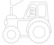 Coloriage Chauffeur de Tracteur stylisé