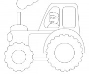 Coloriage Chauffeur de Tracteur stylis&eacute;