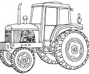 Coloriage Tracteur à découper