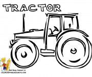 Coloriage Tracteur artistique en vecteur