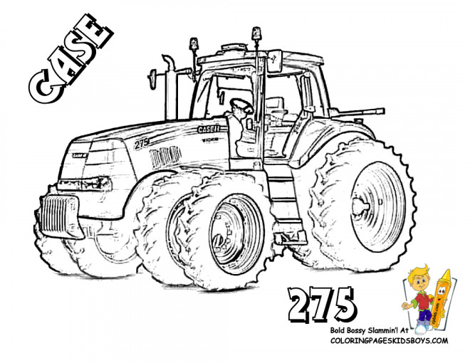 Coloriage Tracteur Case Dessin Gratuit à Imprimer