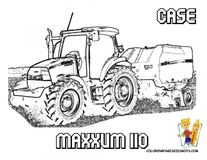 Coloriage Tracteur Case Maxxum dessin gratuit à imprimer